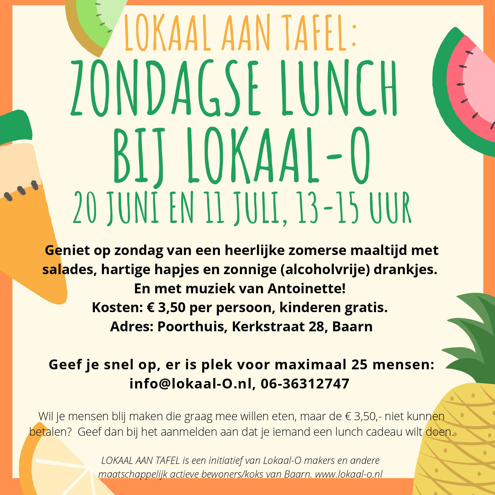 Je bekijkt nu Zondagse Lunches – LOKAAL aan Tafel!