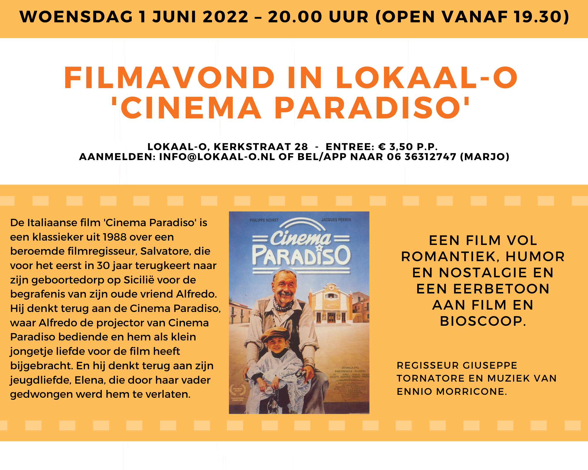 Je bekijkt nu Fimavond in Lokaal-O: “Cinema Paradiso”