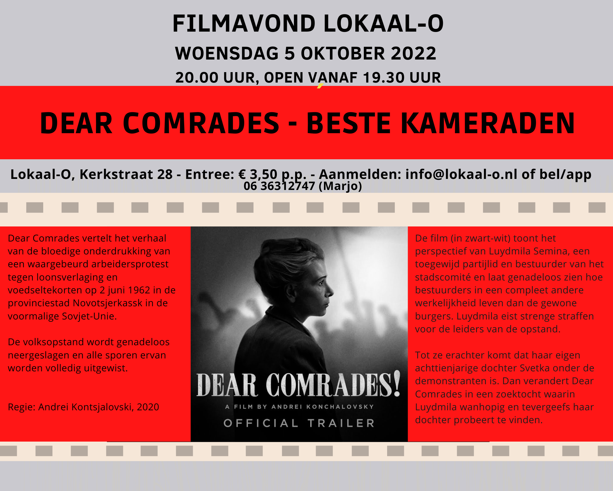 Je bekijkt nu Filmavond in Lokaal-O op 5 oktober: ‘DEAR COMRADES’ – ‘Beste kameraden’