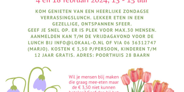 Lokaal aan Tafel: zondagse lunches in februari