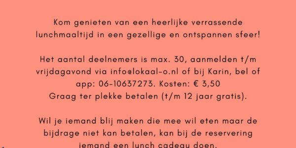 Zondagse lunch op 17 maart