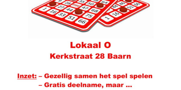 Bingo spelen bij Lokaal-O op 3 juli