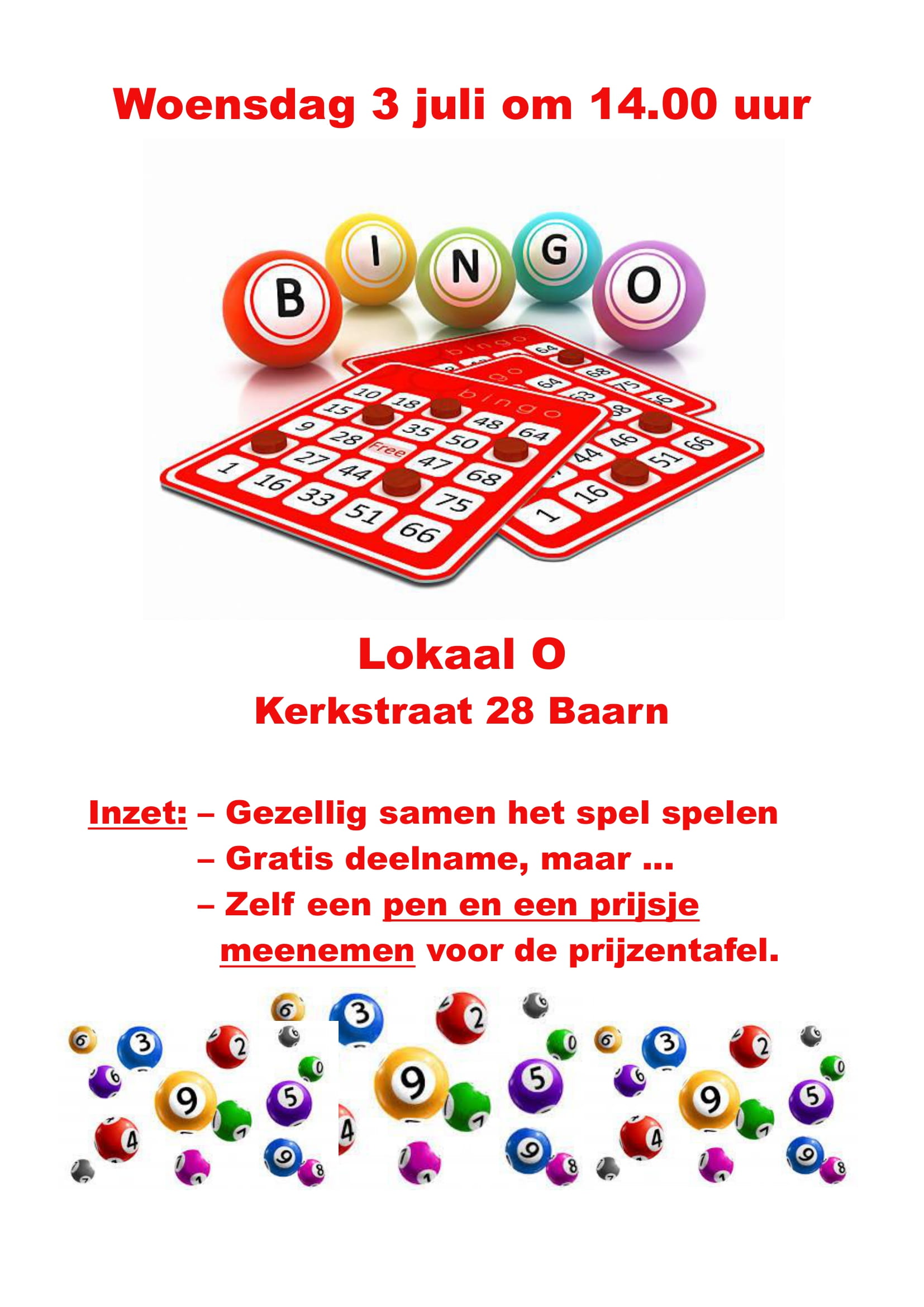 Je bekijkt nu Bingo spelen bij Lokaal-O op 3 juli
