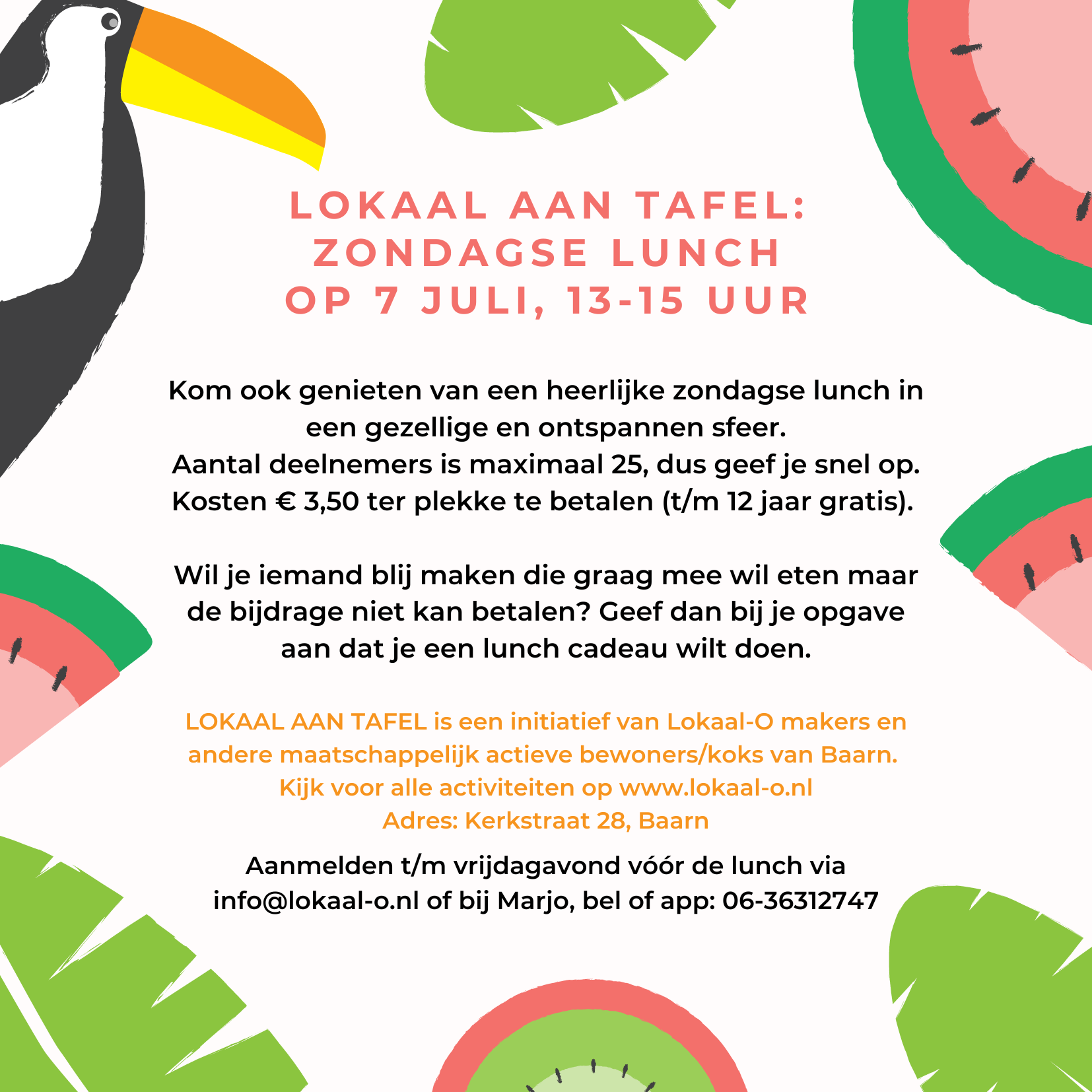 Je bekijkt nu Lokaal aan tafel: zondagse lunch op 7 juli