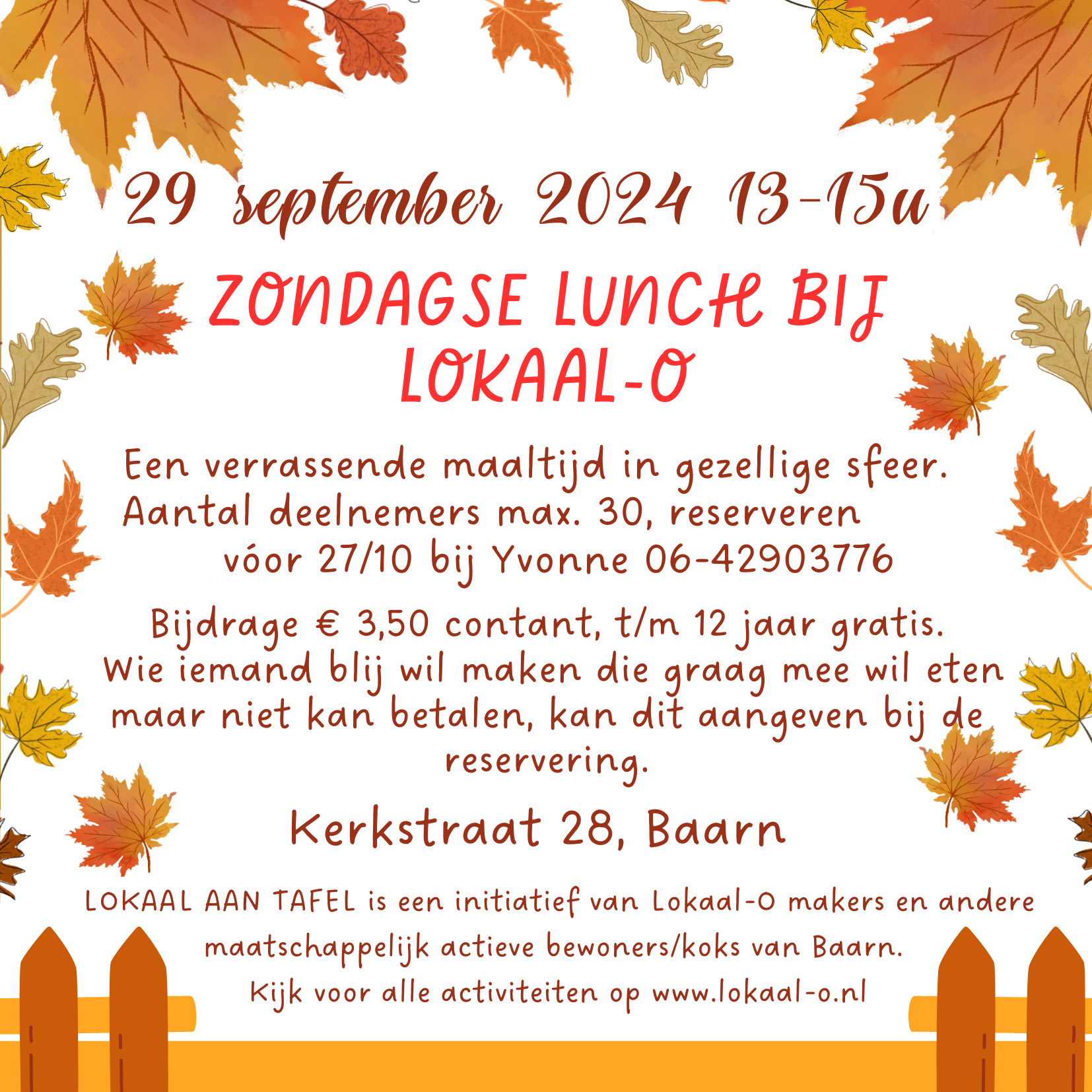 Je bekijkt nu Lokaal aan tafel: zondagse lunch op 29 september