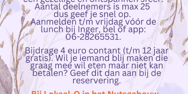 Lokaal aan tafel: zondagse lunch op 13 april