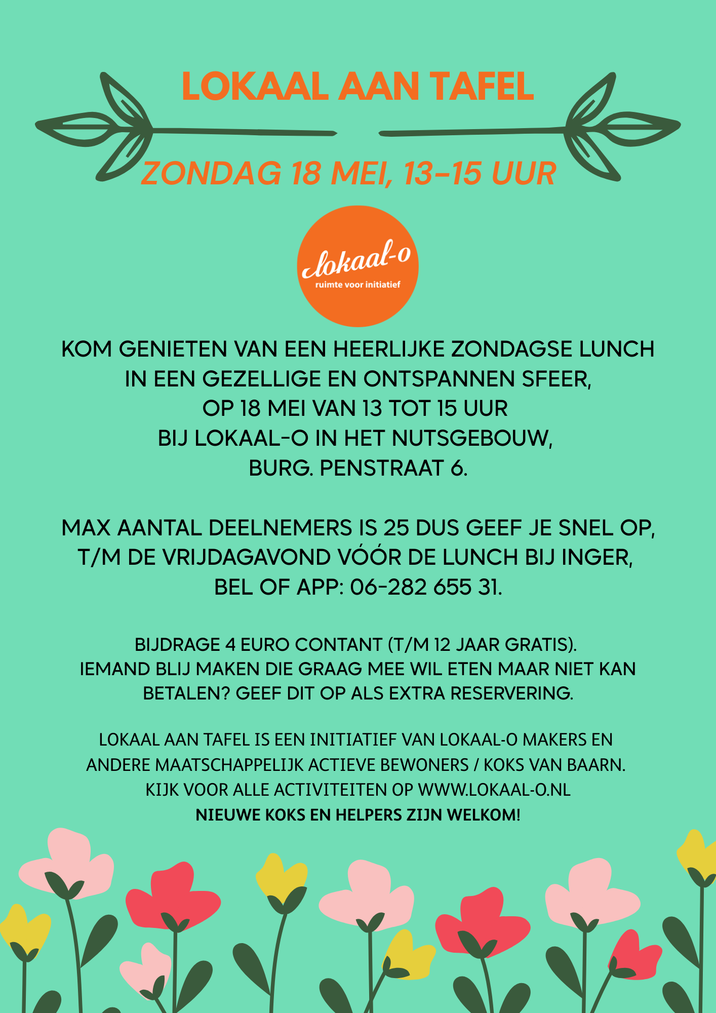 Je bekijkt nu LOKAAL AAN TAFEL: zondagse lunch op 18 mei