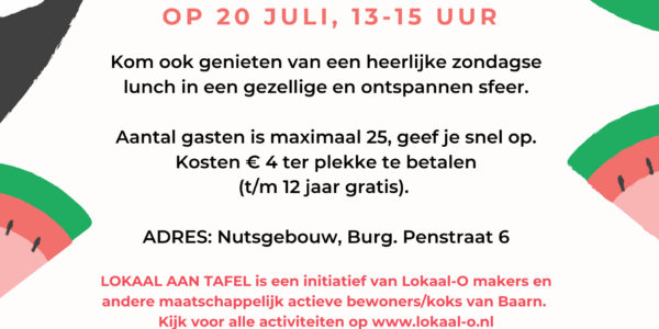 Lokaal aan tafel: zondagse lunch op 20 juli