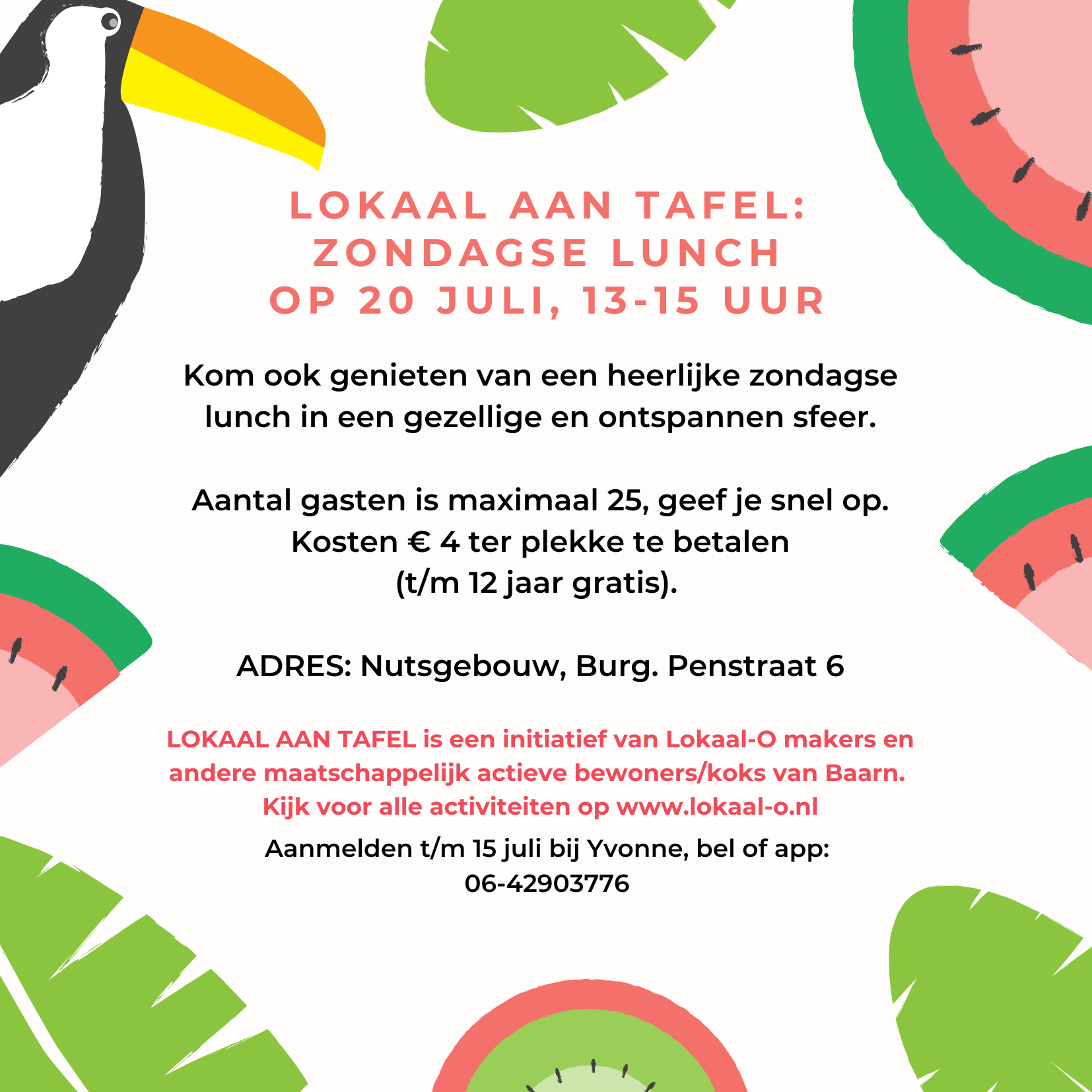 Je bekijkt nu Lokaal aan tafel: zondagse lunch op 20 juli