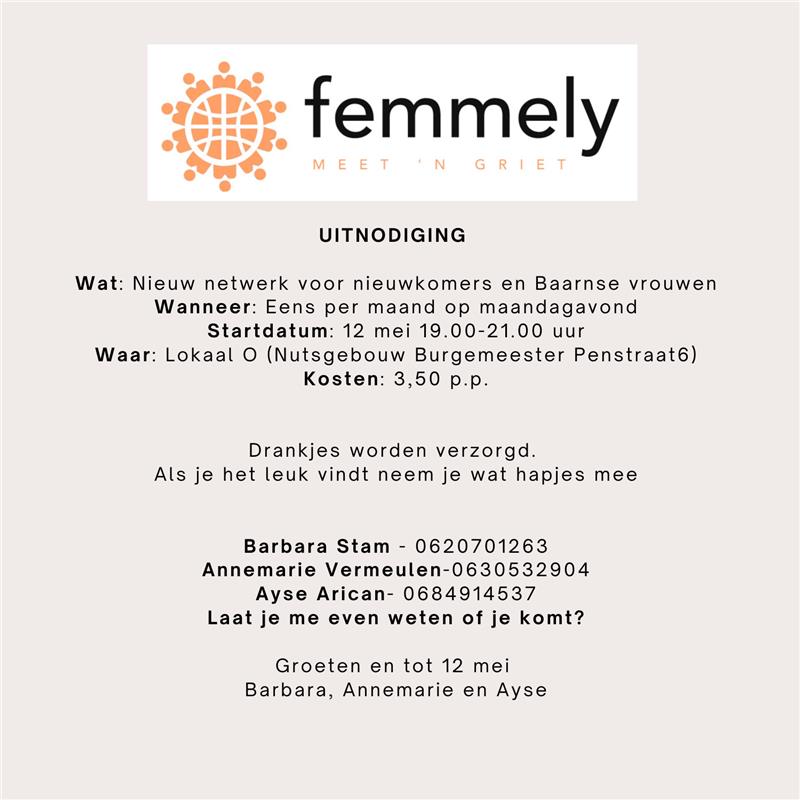 Je bekijkt nu Netwerkbijeenkomst Femmely