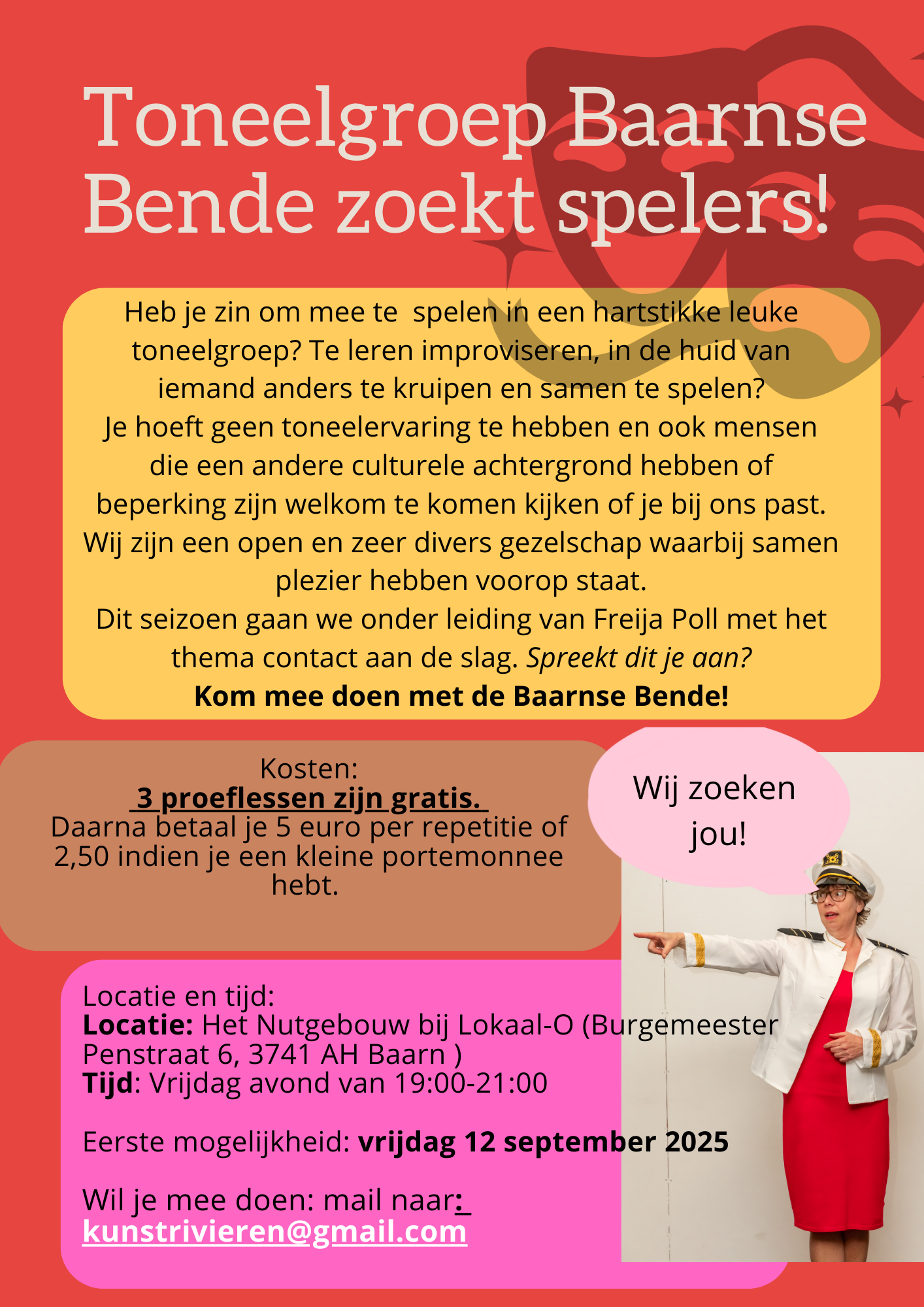 Je bekijkt nu Toneelgroep Baarnse Bende zoekt spelers!