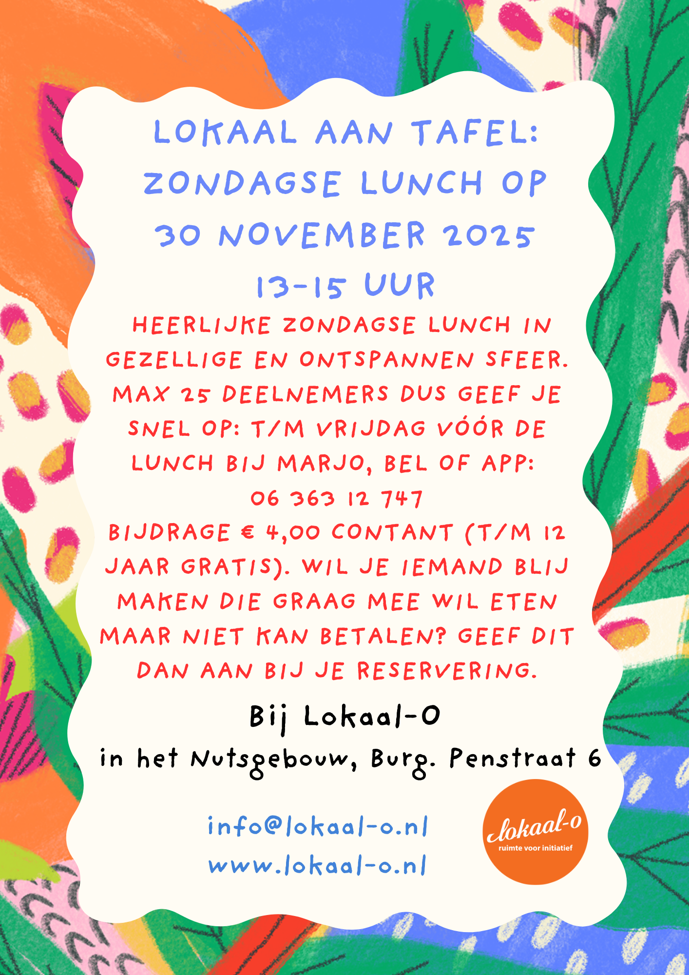 Je bekijkt nu Lokaal aan tafel: zondagse lunch op 30 november
