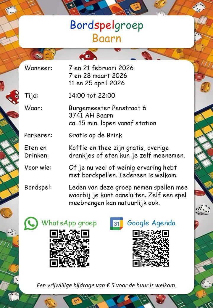 Je bekijkt nu Nieuw bij Lokaal-O: Bordspelgroep Baarn